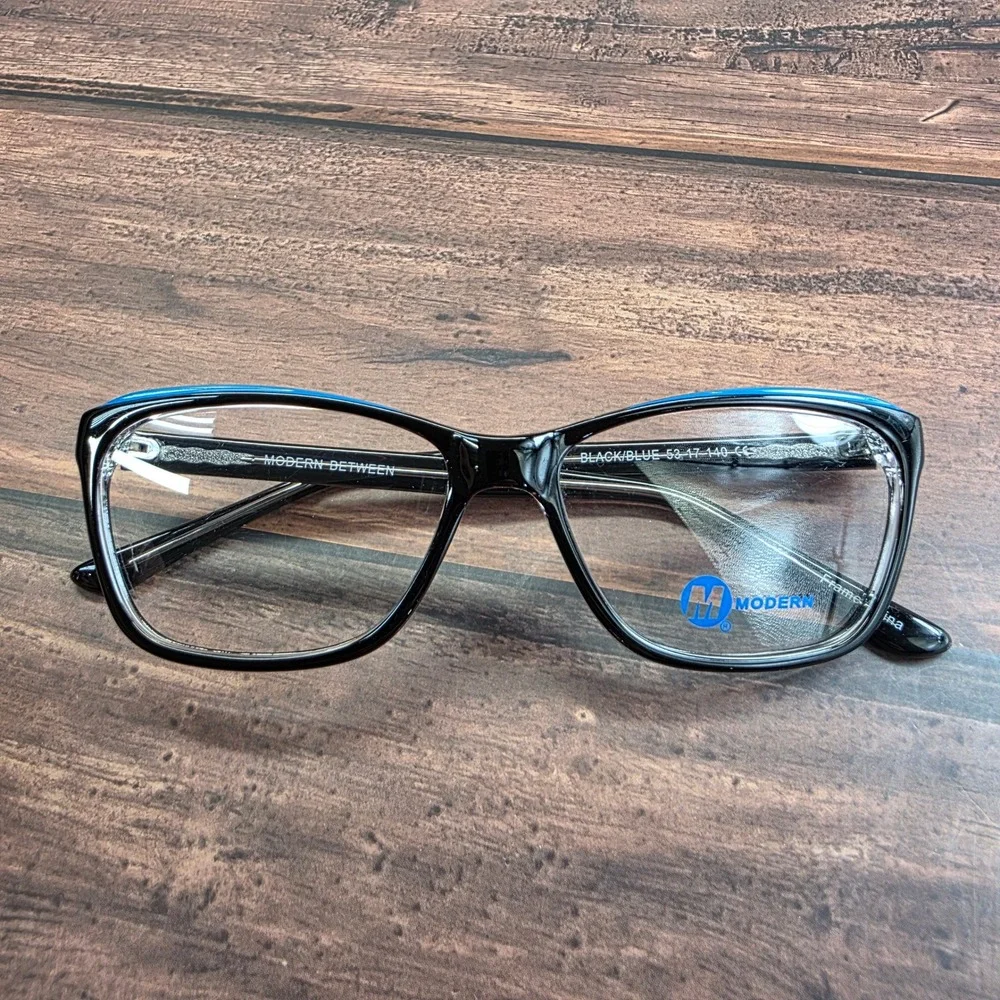 Modern‎ Optical Between Eyeglasses Black Blue Cat Eye Frames 53-17-140